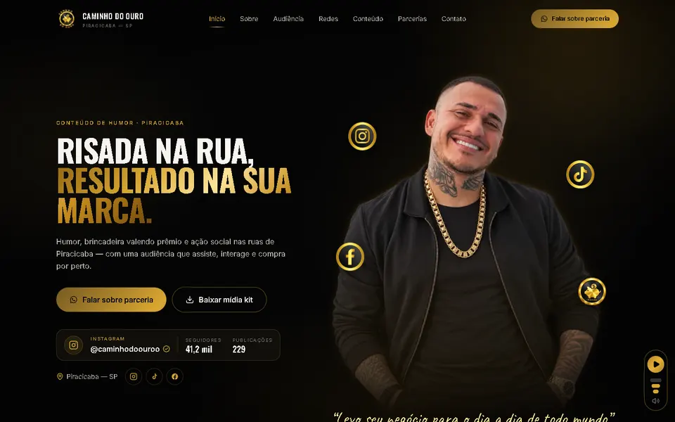 Tela de Caminho do Ouro no computador