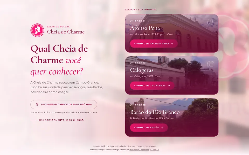 Tela de Cheia de Charme no computador