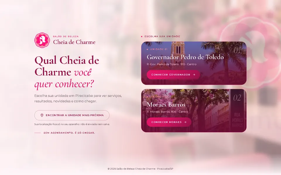 Tela de Cheia de Charme no computador